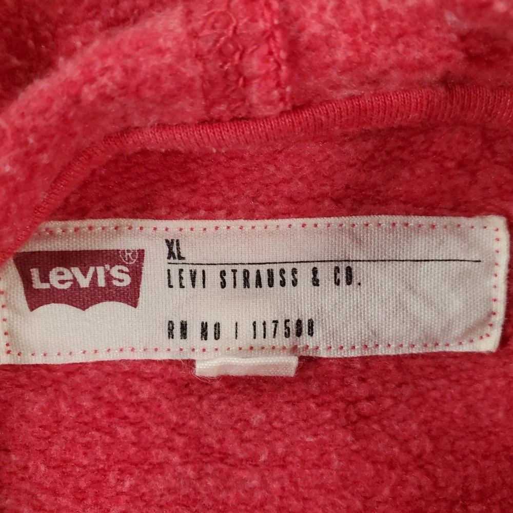 Levi's Hoodie Mens XL 3LGLK1268 Red Graphic Logo Pullover Sweatshirt